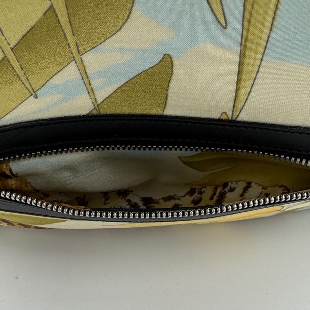 Salvatore Ferragamo Green Floral & Leopard Print Shoulder Bag - Picture 9 of 13